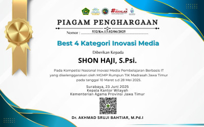Terbaik 4 Nasional Kategori Inovasi Media